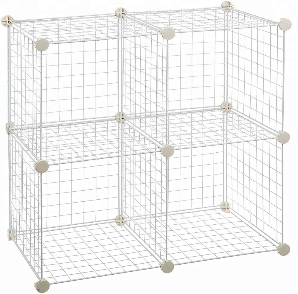 550-81 household DIY modular metal grid storage cube closet organizer