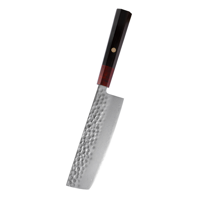 yangjiang chefs kitchen knife vg10 67 layers damascus steel with Red Guibao Ebony handle