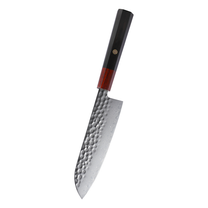 yangjiang chefs kitchen knife vg10 67 layers damascus steel with Red Guibao Ebony handle