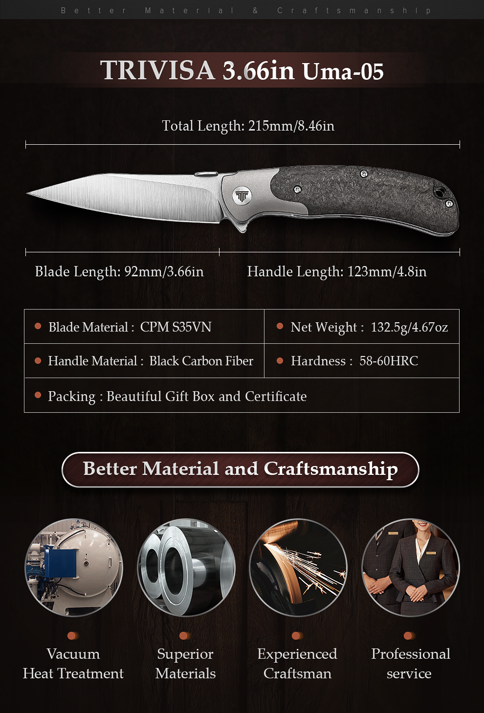 CPM S35VN Powder Steel Blade Titanium Bolster Thumb Studs Carbon Fiber Outdoor Camping EDC Tactical Folding Pocket Knife