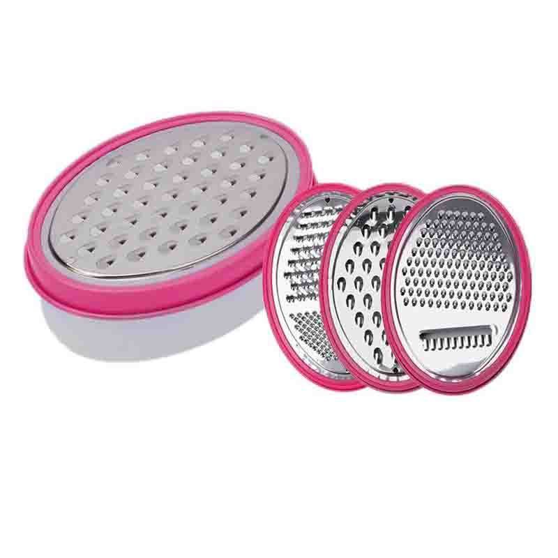 Multifunctional Stainless Steel Kitchen Utensil Cheese and Vegetable Grater with Exchangeable Blade Container Scrapers