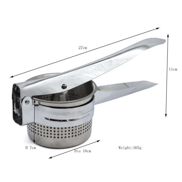 Food Grade Stainless Steel Garlic Potator Masher Press Ricer Professional Potato Tool