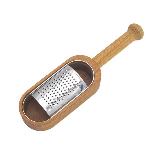 Food Grade Stainless Steel Chocolate Vegetable Slicer Truffle Shaver Blades Plates Container Cheese Grater in Wooden Box