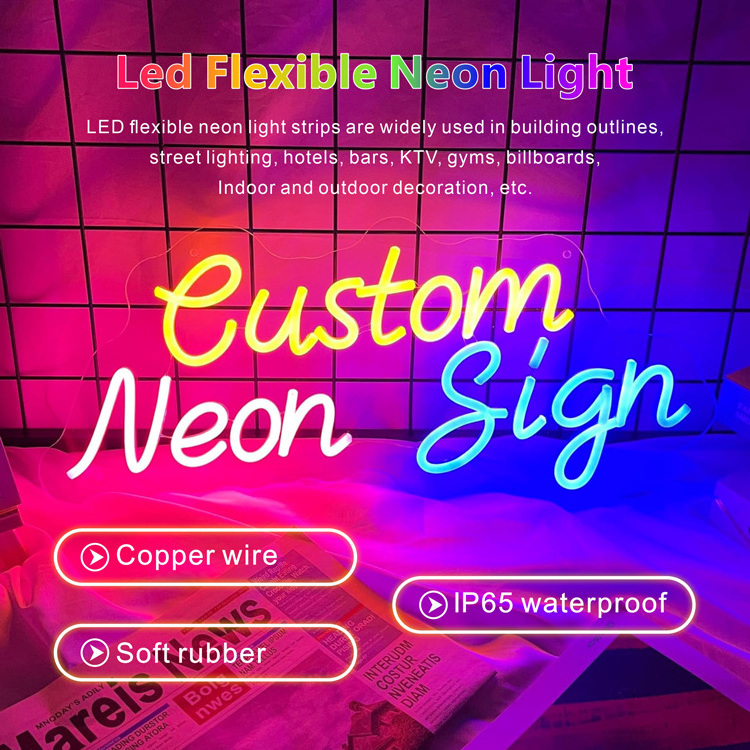 Dropshipping Free Design Custom Led Neon Light Bedroom Birthday Party Home Custom  Name Logo Neon Sign