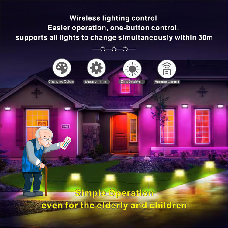 Fast Delivery Dropshipping Outdoor Lighting Portable RGB Remote Control 50W 100W 200W Garden Spotlights Flood Lighting