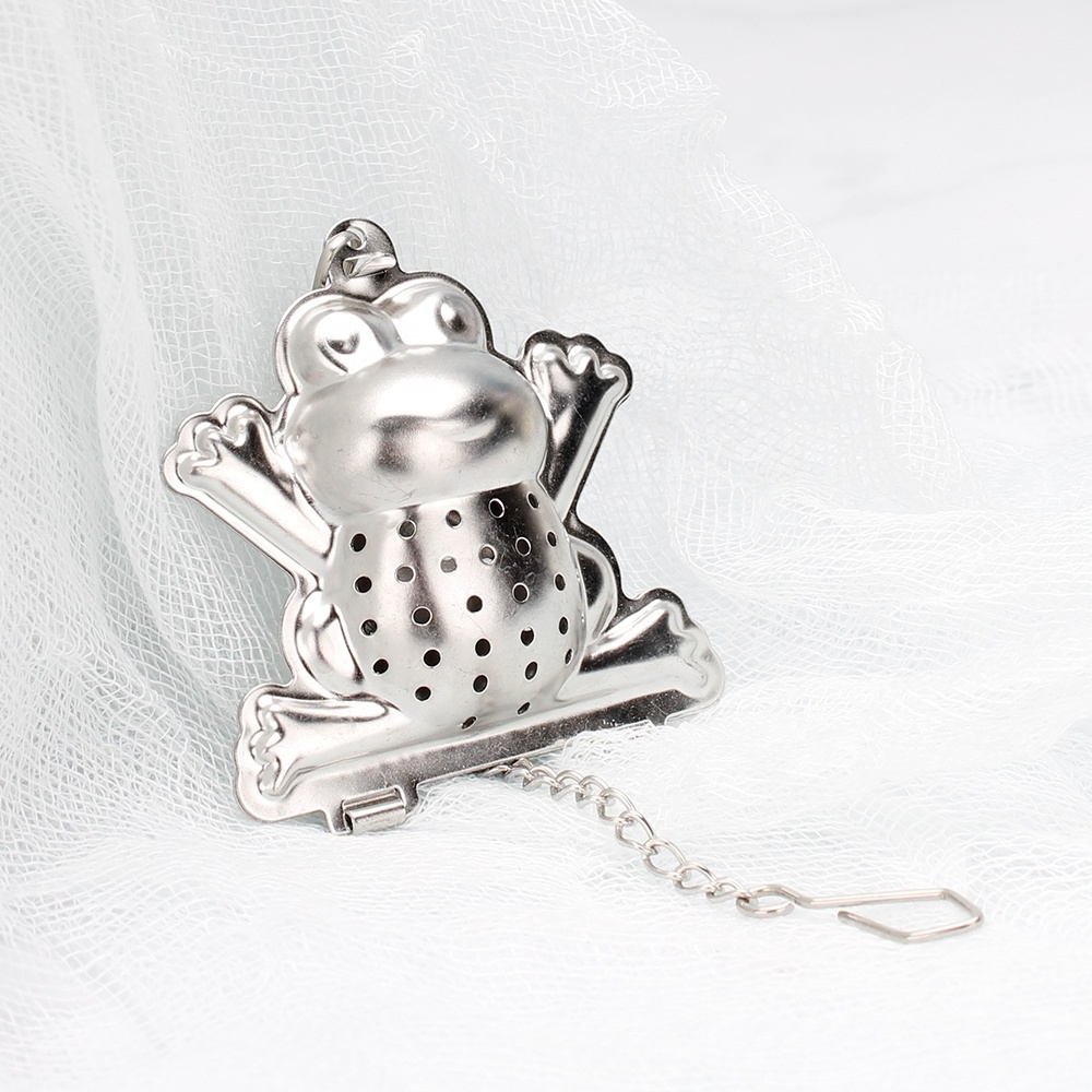 Cute Frog Shaped Stainless Steel Tea Infuser for Leaf Grain Tea Cups, Mugs, and Pots