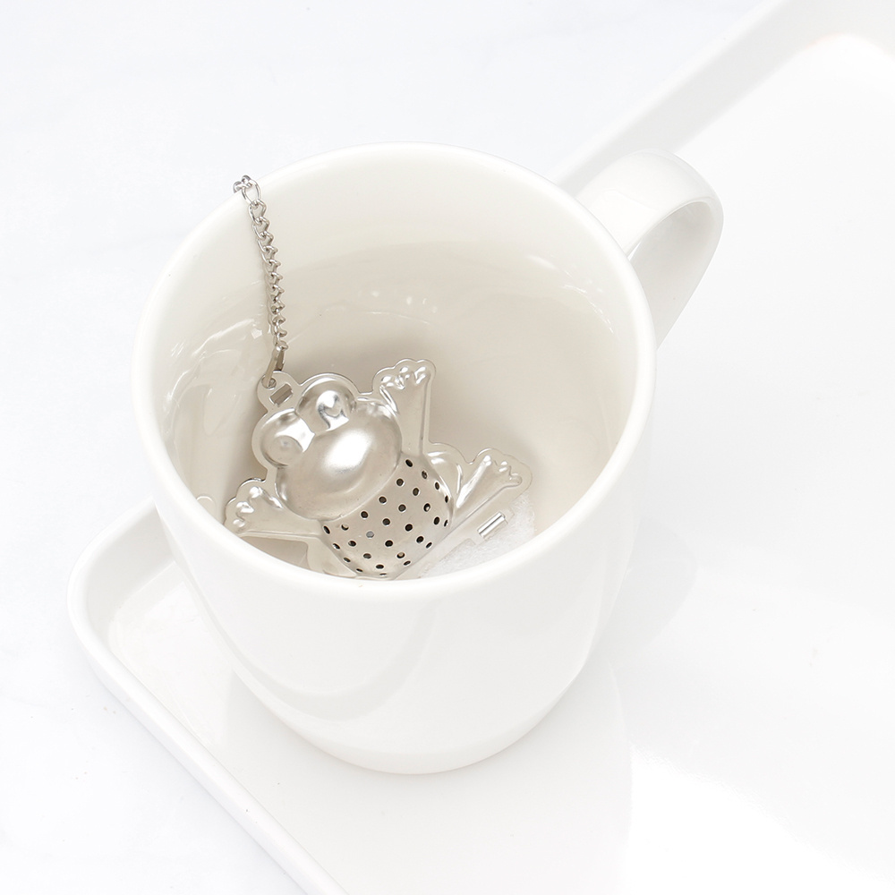 Cute Frog Shaped Stainless Steel Tea Infuser for Leaf Grain Tea Cups, Mugs, and Pots