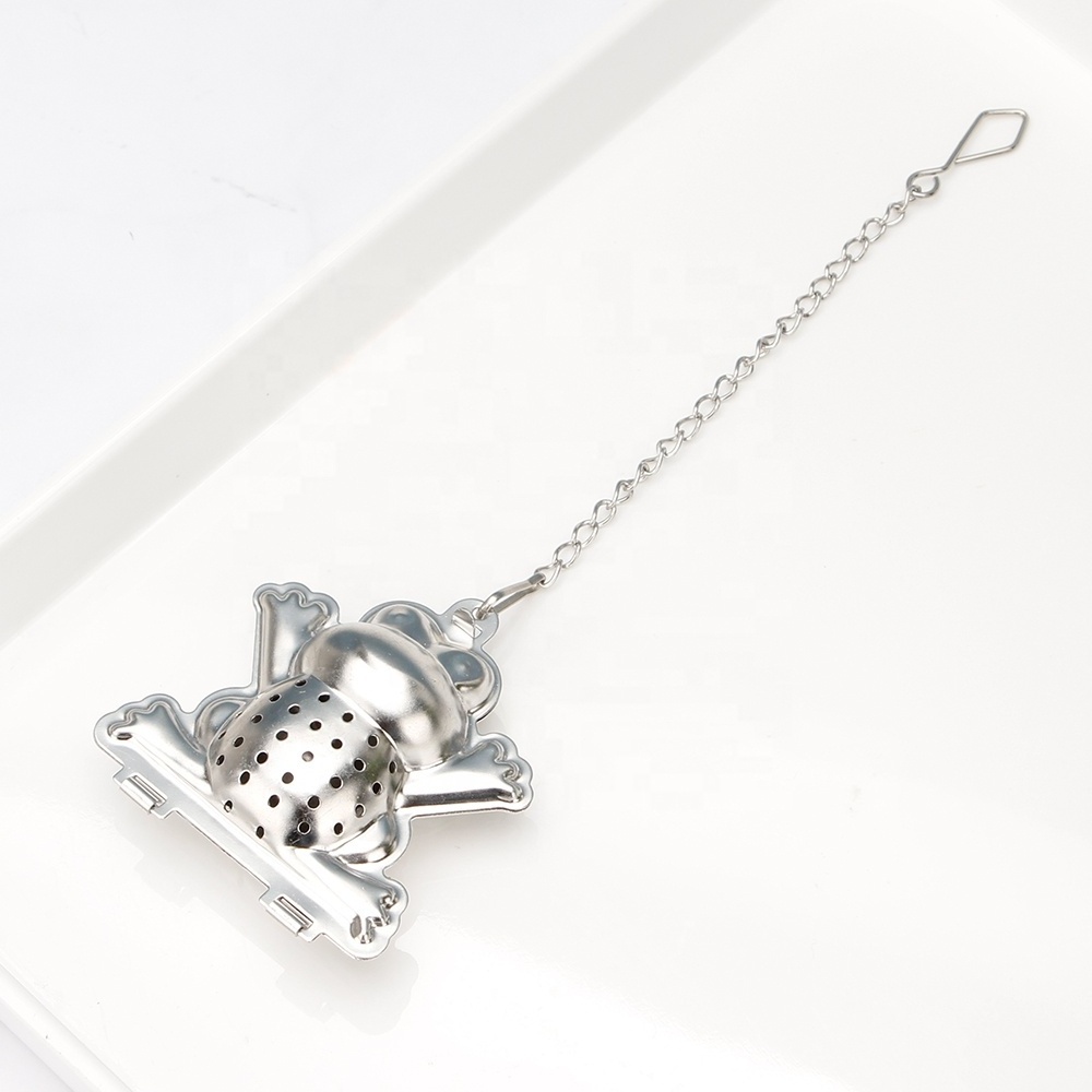 Cute Frog Shaped Stainless Steel Tea Infuser for Leaf Grain Tea Cups, Mugs, and Pots