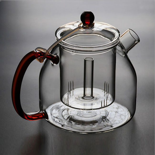 new design wholesale price 1200ml heat resistant glass teapot with infuser tea pot glass tea pot heat resistant