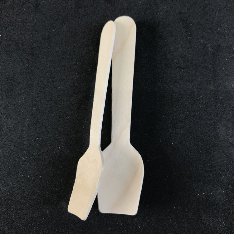 wholesale factory price 9.5cm disposable wooden spoon wooden spoon disposable for dessert ice cream etc