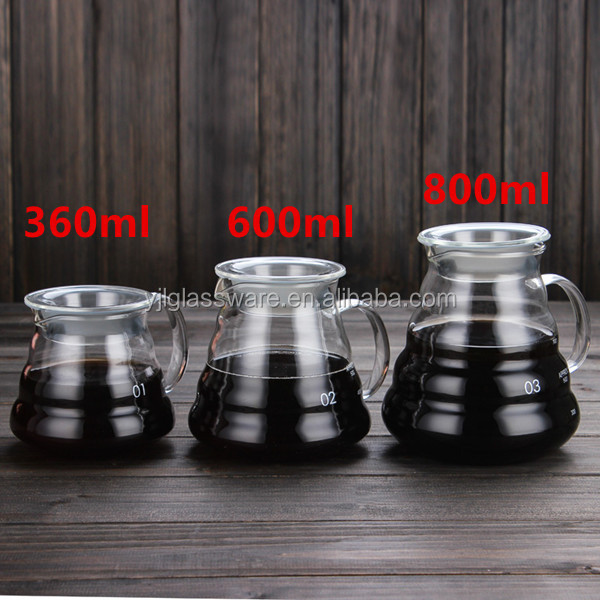 hot sale hand blown available different sizes borosilicate heat resistant glass coffee pot turkish coffee glass pot