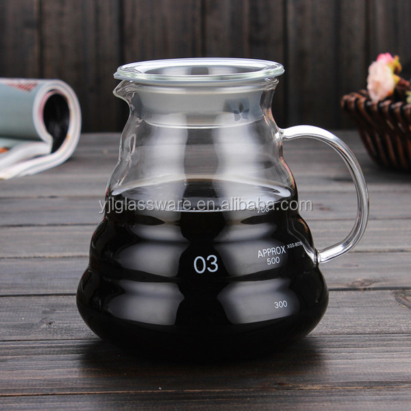 hot sale hand blown available different sizes borosilicate heat resistant glass coffee pot turkish coffee glass pot