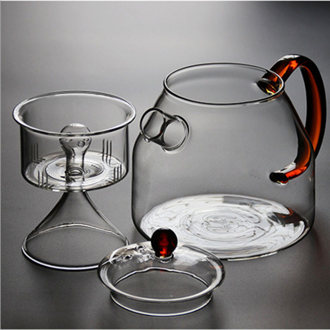 new design wholesale price 1200ml heat resistant glass teapot with infuser tea pot glass tea pot heat resistant