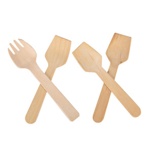 wholesale factory price 9.5cm disposable wooden spoon wooden spoon disposable for dessert ice cream etc