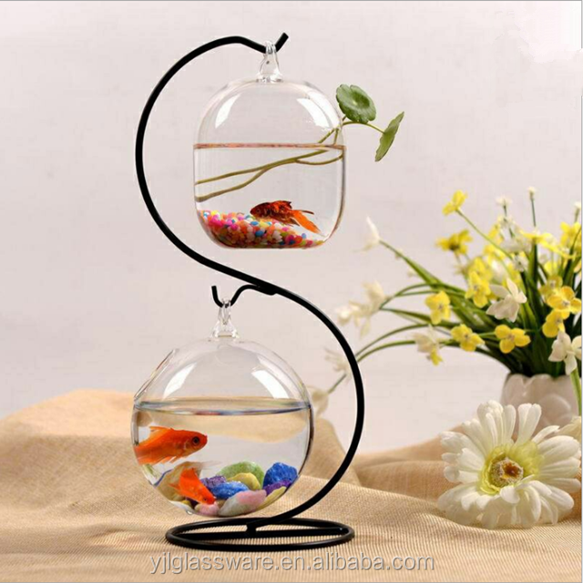 hot selling popular design hanging clear glass fish bowls wholesale glass fish bowls glass vase fish bowl