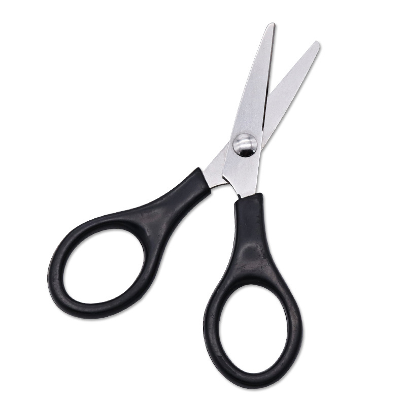 black stainless mini plastic handle school office cloth thread paper-cut kids students scissors