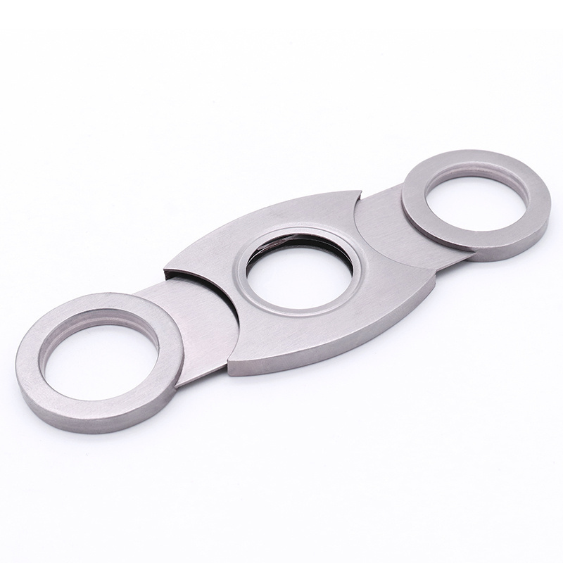 custom logo personalize double-edged portable stainless steel cigar cutter