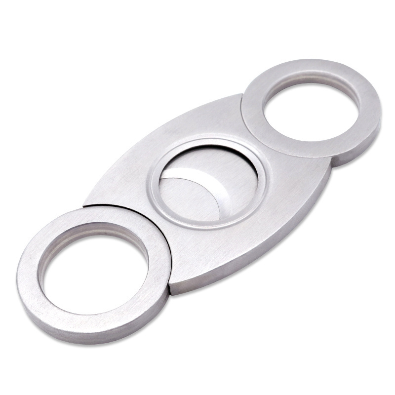 custom logo personalize double-edged portable stainless steel cigar cutter