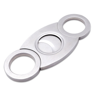 custom logo personalize double-edged portable stainless steel cigar cutter