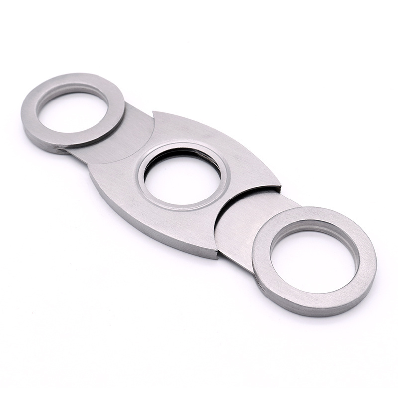 custom logo personalize double-edged portable stainless steel cigar cutter