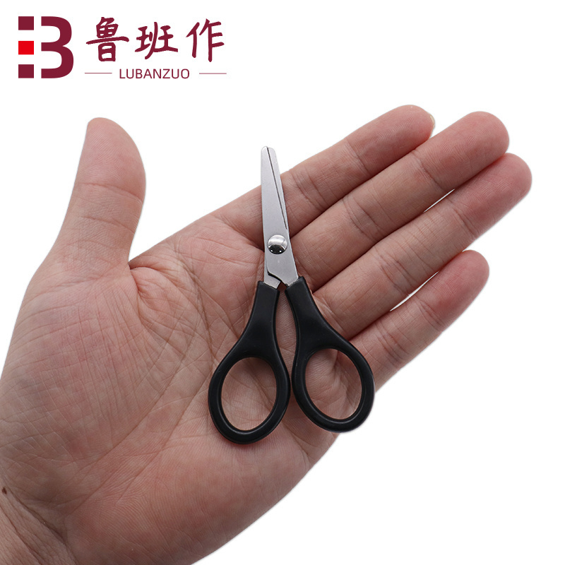 black stainless mini plastic handle school office cloth thread paper-cut kids students scissors