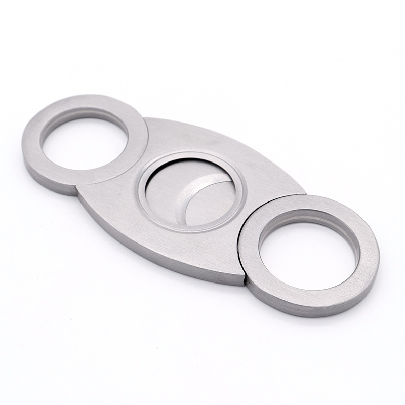 custom logo personalize double-edged portable stainless steel cigar cutter