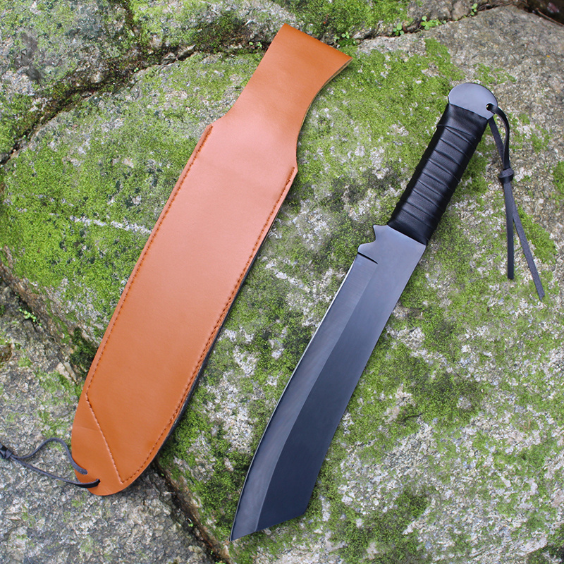 Straight long fixed blade outdoor knife hunting survival  knife