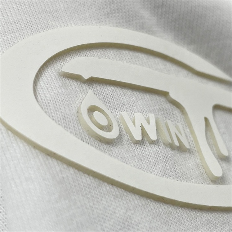 Custom 3d Raised Effect Brand Logo 3d Rubber Silicone Heat Transfer Clothing Label Heat Transfer Sticker For T-shirt