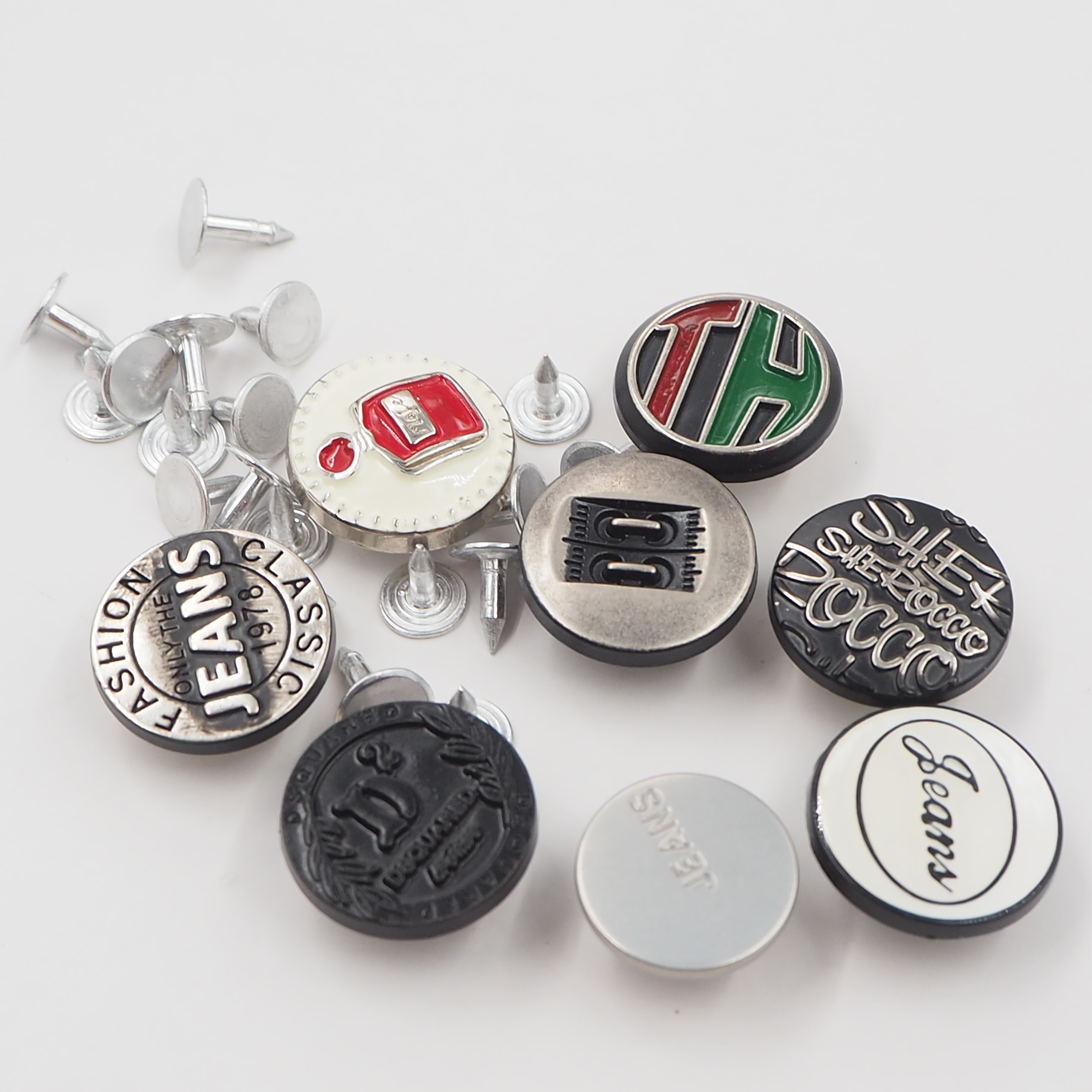 Custom Shaped Metal Buttons Gold Metal Shank Button Metal Alloy Buttons Jeans For Denim Jacket Botton