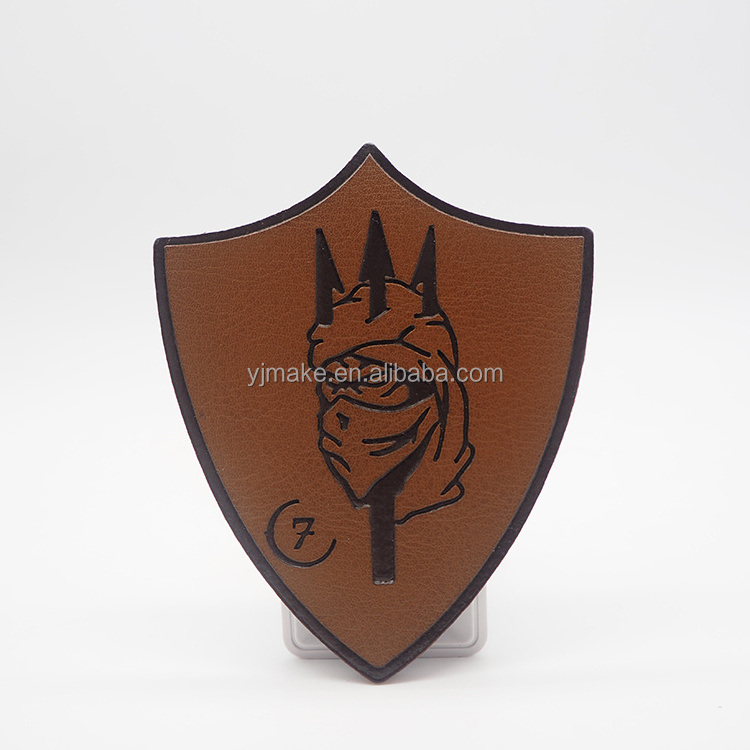 Custom Leatherette Genuine Patch With Adhesive Heat Press Leather Patches For Hats Iron Sticker Embossed Logo