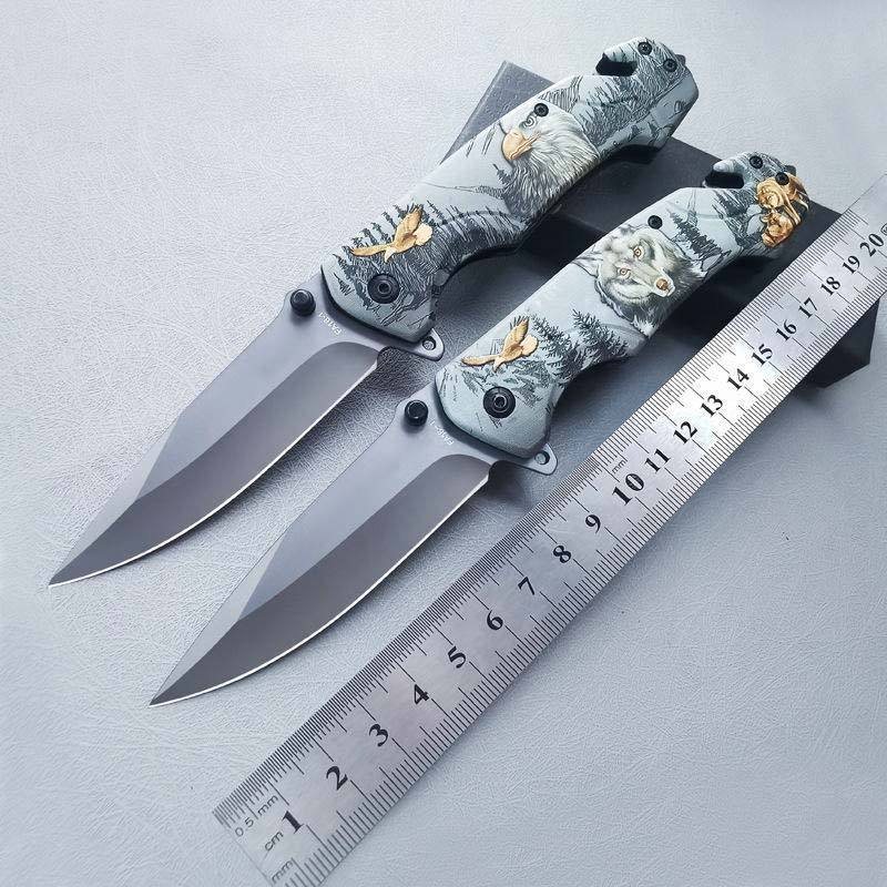 Best Selling Outdoor 3d Custom Logo Camping Stainless Steel Pocket Knife Promotion Survival Lock Folding Knife