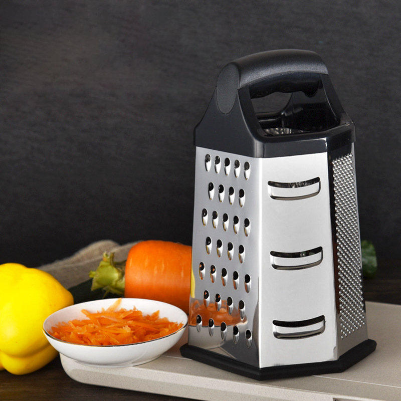 6 Sides Multi Use Multi Purpose Stainless Steel Standing Kitchen Box Grater Cheese Grater For Parmesan Cheese Ginger Vegetables