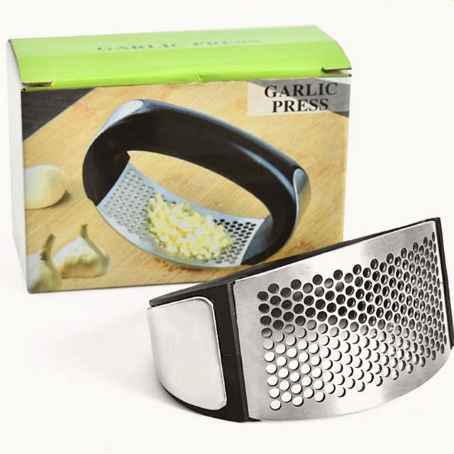 Useful Stainless Steel Handheld Garlic Press Kitchen Accessories Garlic Masher Ginger Squeezer Easy To Handing