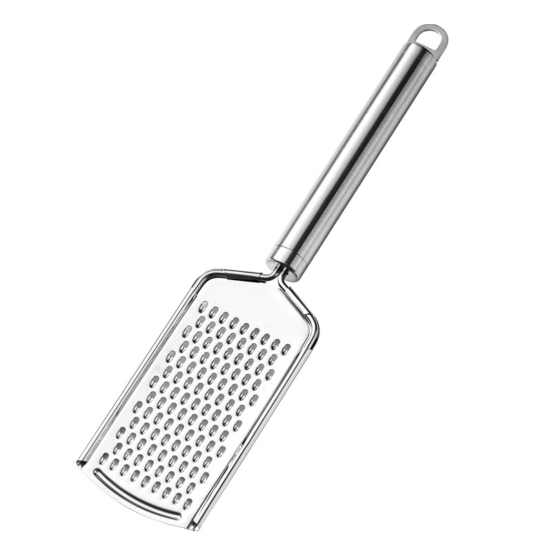 Food Grade Stainless Steel Cheese Grater Chocolate Grater Flat Grater with Anti-slip Soft Grip Handle