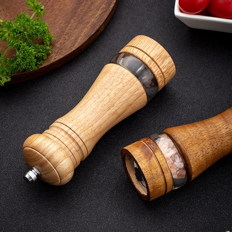 Wholesale wooden salt and pepper grinder set with ceramic grinding core salt and pepper grinder set