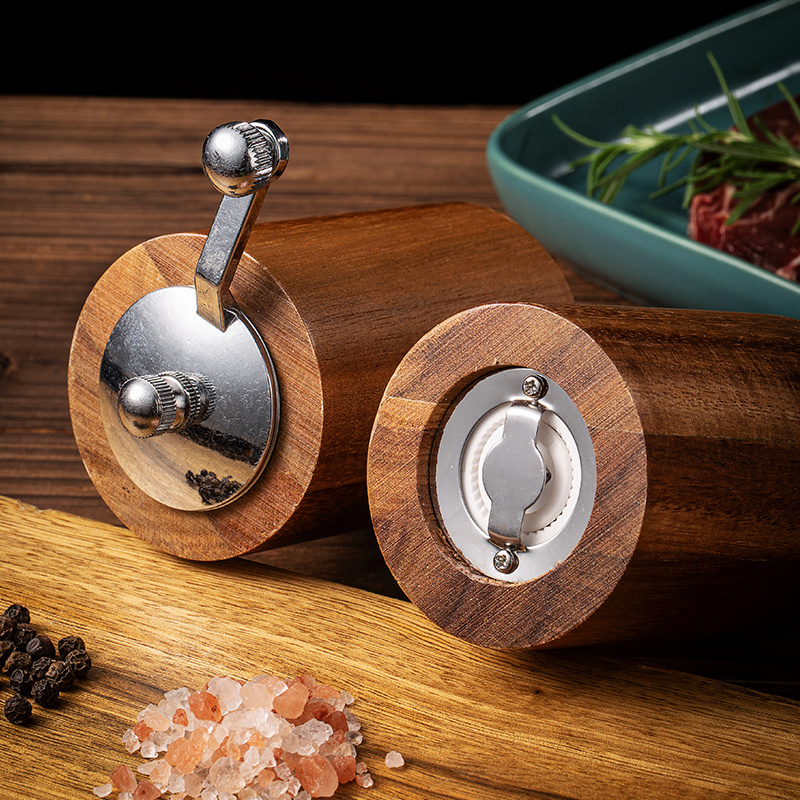 Hand Crank Pepper Grinders Manual Salt and Pepper Mills Spice Pepper Mills with Adjustable Ceramic Grinders