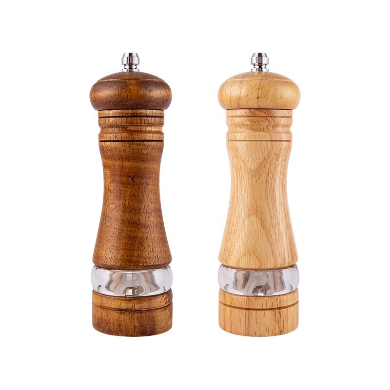 Wholesale wooden salt and pepper grinder set with ceramic grinding core salt and pepper grinder set