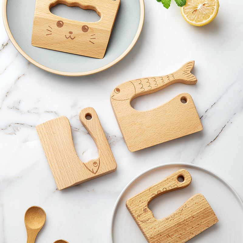 Wooden Knife Kids Cooking Toys Safe Knives Cutting Fruit Vegetable Chopper Kitchen Toy children's kitchen tools