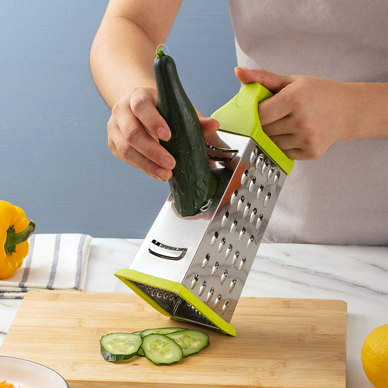 Top Seller Stainless Steel 4 Side Fruit Vegetable Professional Box Grater Cheese Shredder for kitchen