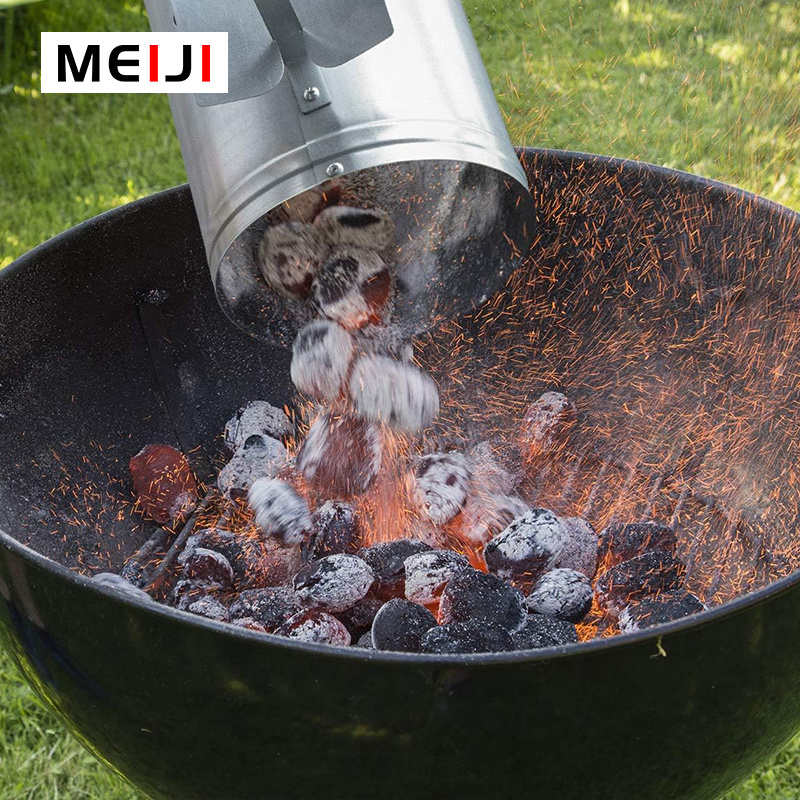 MEIJI Hot Sale In Stock Charcoal Fire Starter Machine Charcoal Wood Shavings Bundle Fire Starter Charcoal Starter Chimney