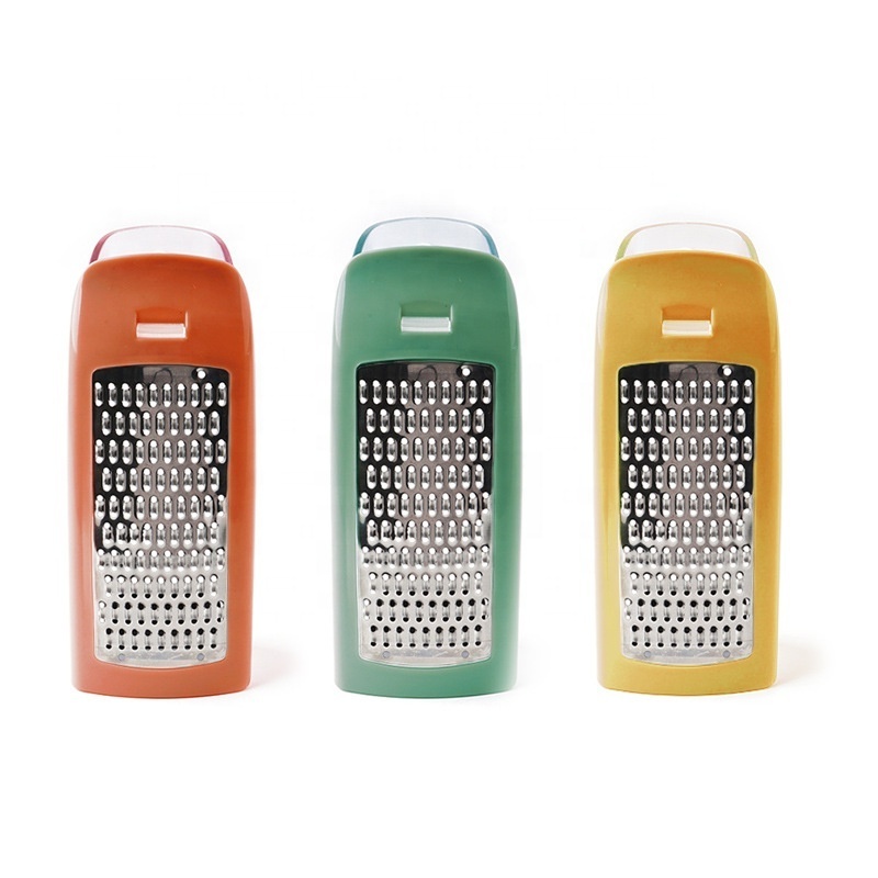 Mini stainless steel parmesan cheese grater with container