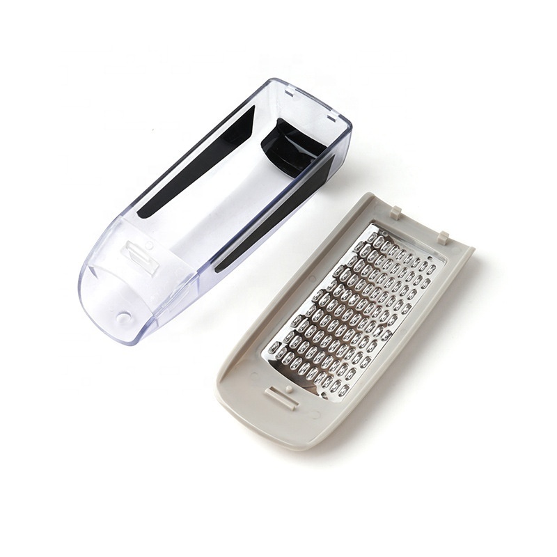 Mini stainless steel parmesan cheese grater with container