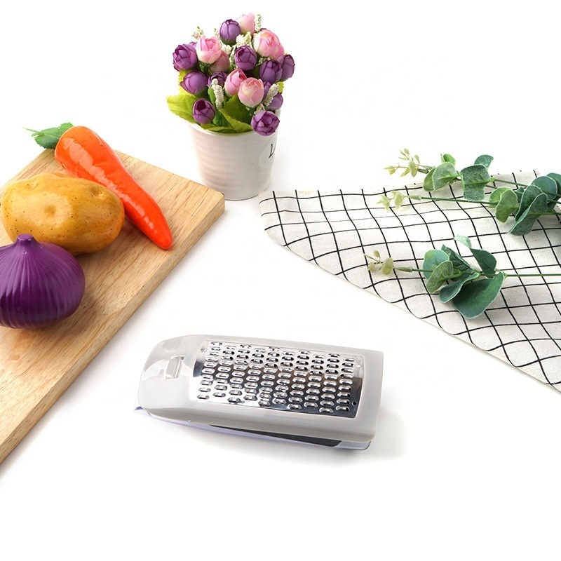 Mini stainless steel parmesan cheese grater with container