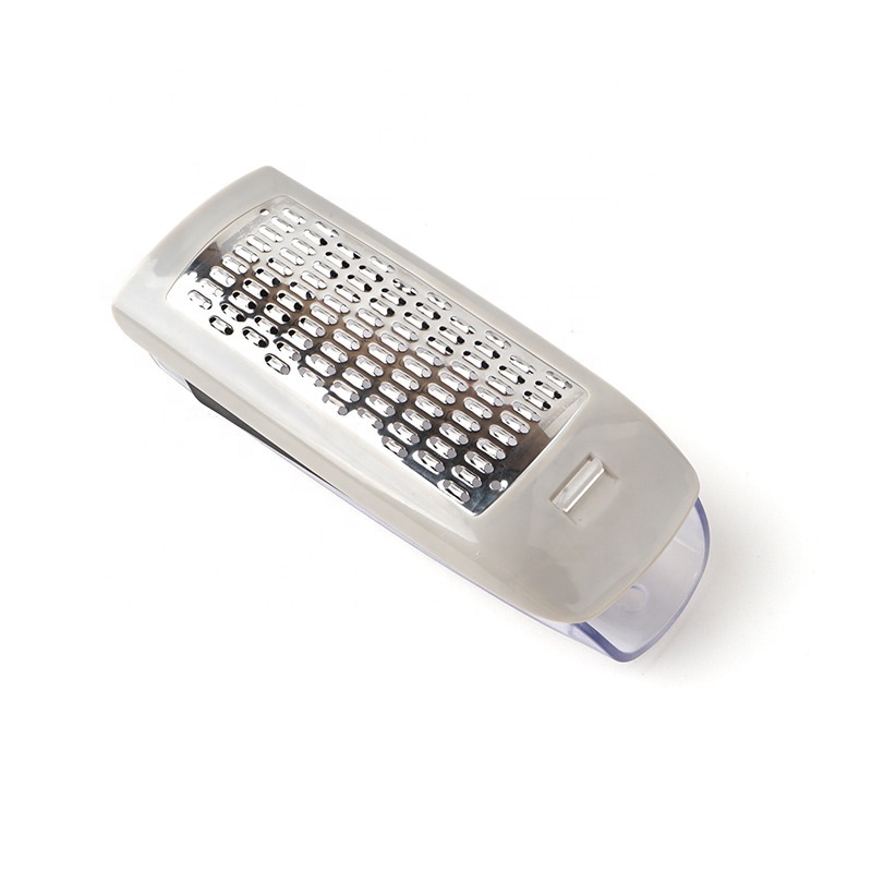 Mini stainless steel parmesan cheese grater with container