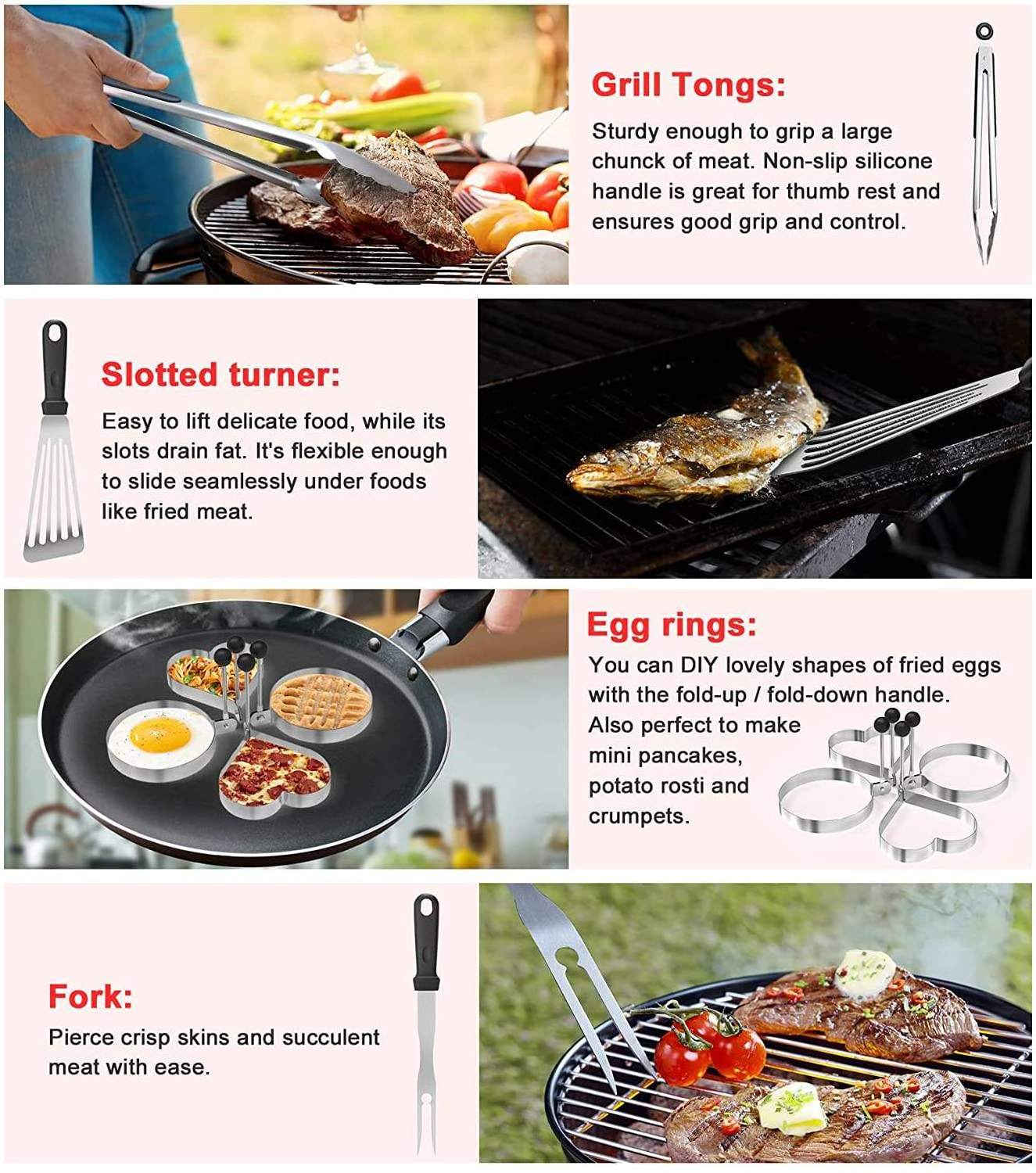 New Product 42 Pcs Flat Top Grill Griddle Camp Chef Accessories Set For Spatula And Scraper