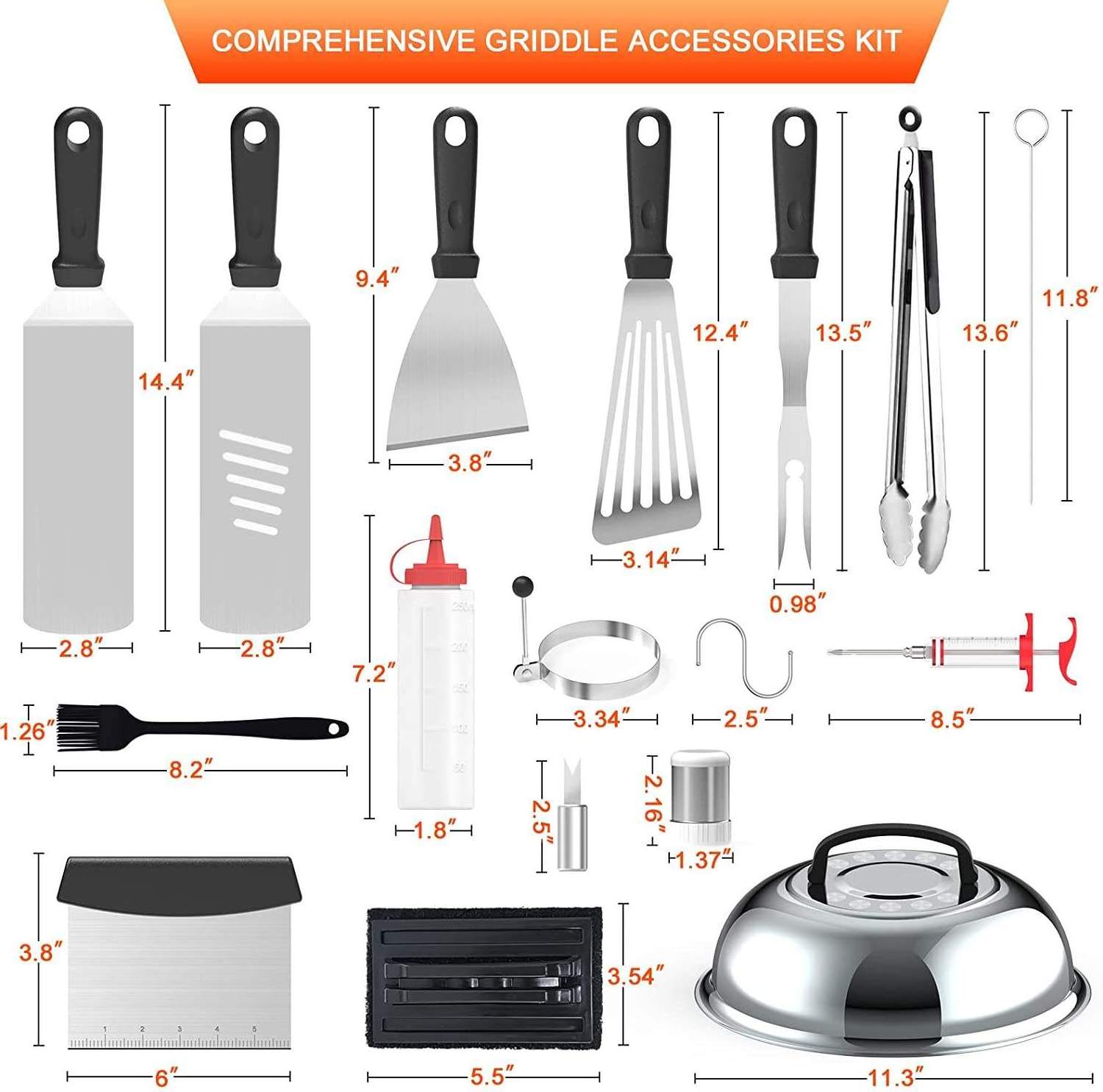 New Product 42 Pcs Flat Top Grill Griddle Camp Chef Accessories Set For Spatula And Scraper