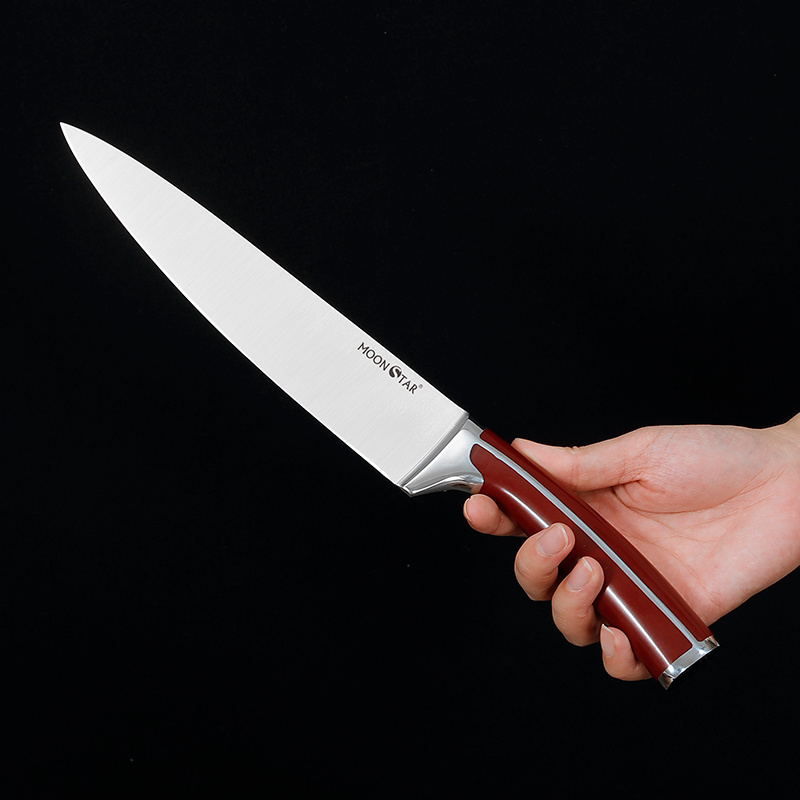 Hot Sale High-End Slicer Knife 6Pcs Forged Handle Stainless Steel Knifes Chef Knife Set With Wooden Block