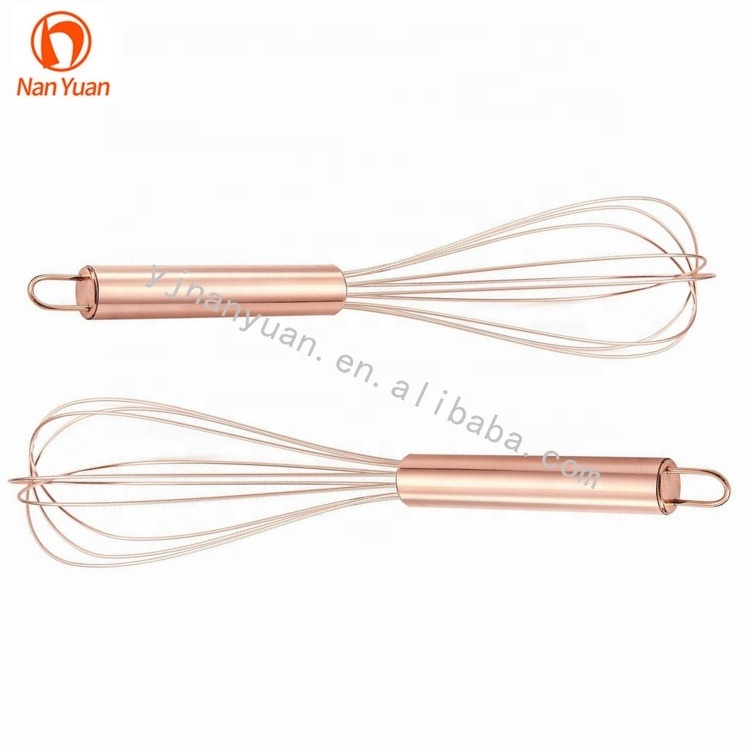 Kitchen tool rose gold copper plated egg mini whip wire mini whisks for cooking