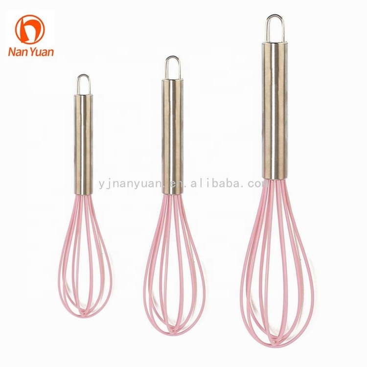 Top seller egg tools low price silicone wire mixer mini whisk for steel handle