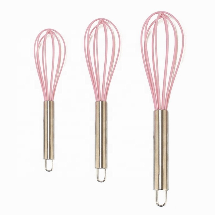 Top seller egg tools low price silicone wire mixer mini whisk for steel handle